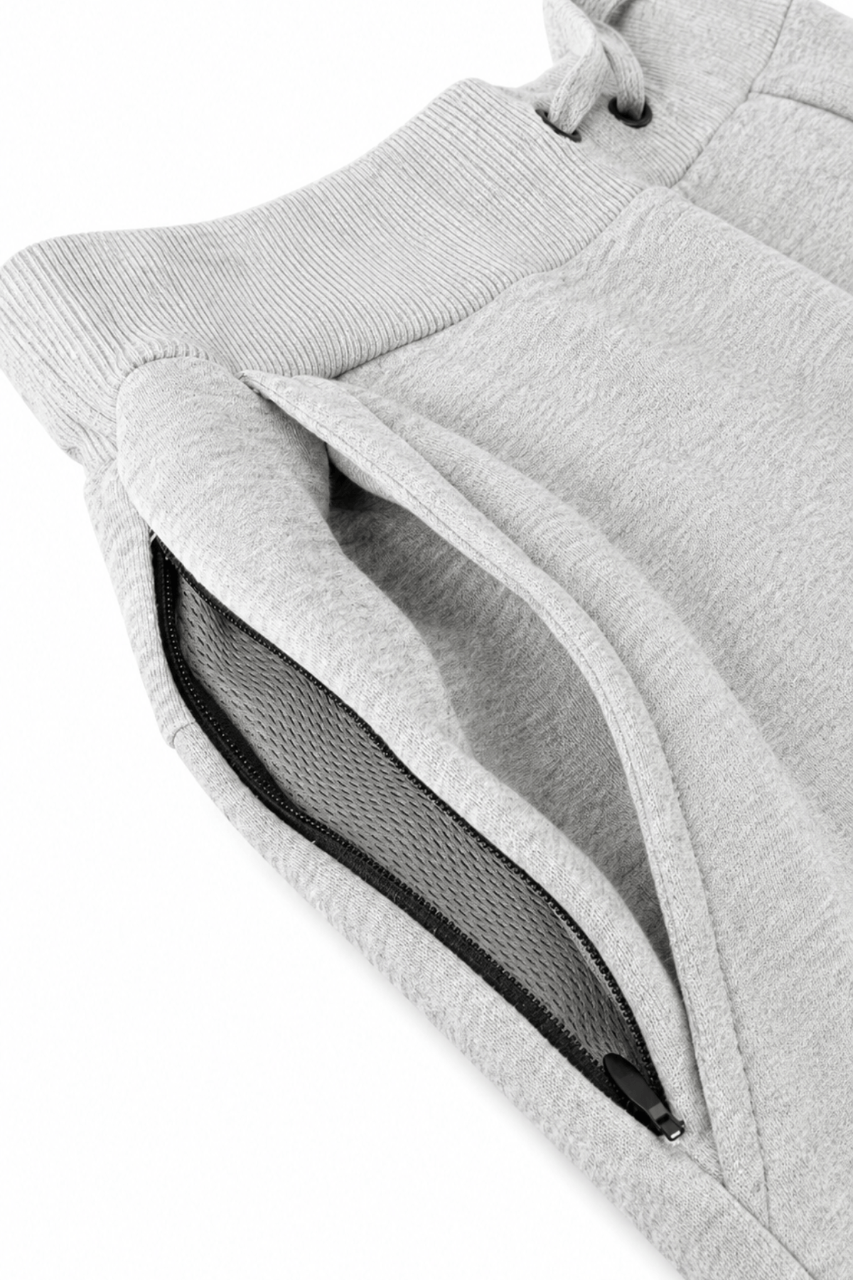 Men's Grey Slim Fit Essential Jogger by Gerardo New York (GNY) Open Pocket Detail
