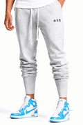 Men's Grey Slim Fit Essential Jogger by Gerardo New York (GNY) Model Front View