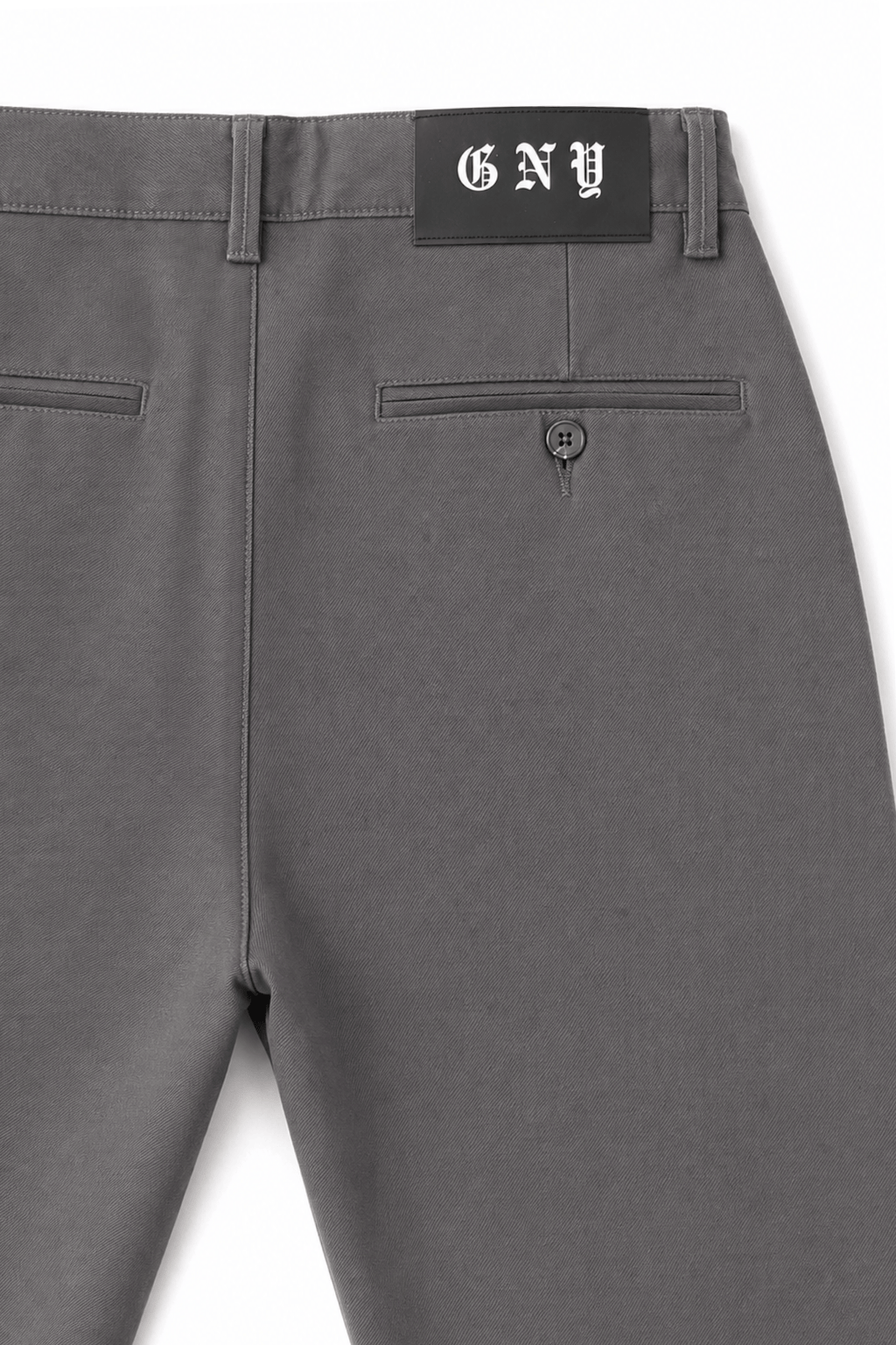 Men’s Grey Tailored Fit Dress Pants by Gerardo New York (GNY) Back View