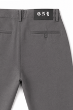 Men’s Grey Tailored Fit Dress Pants by Gerardo New York (GNY) Back View
