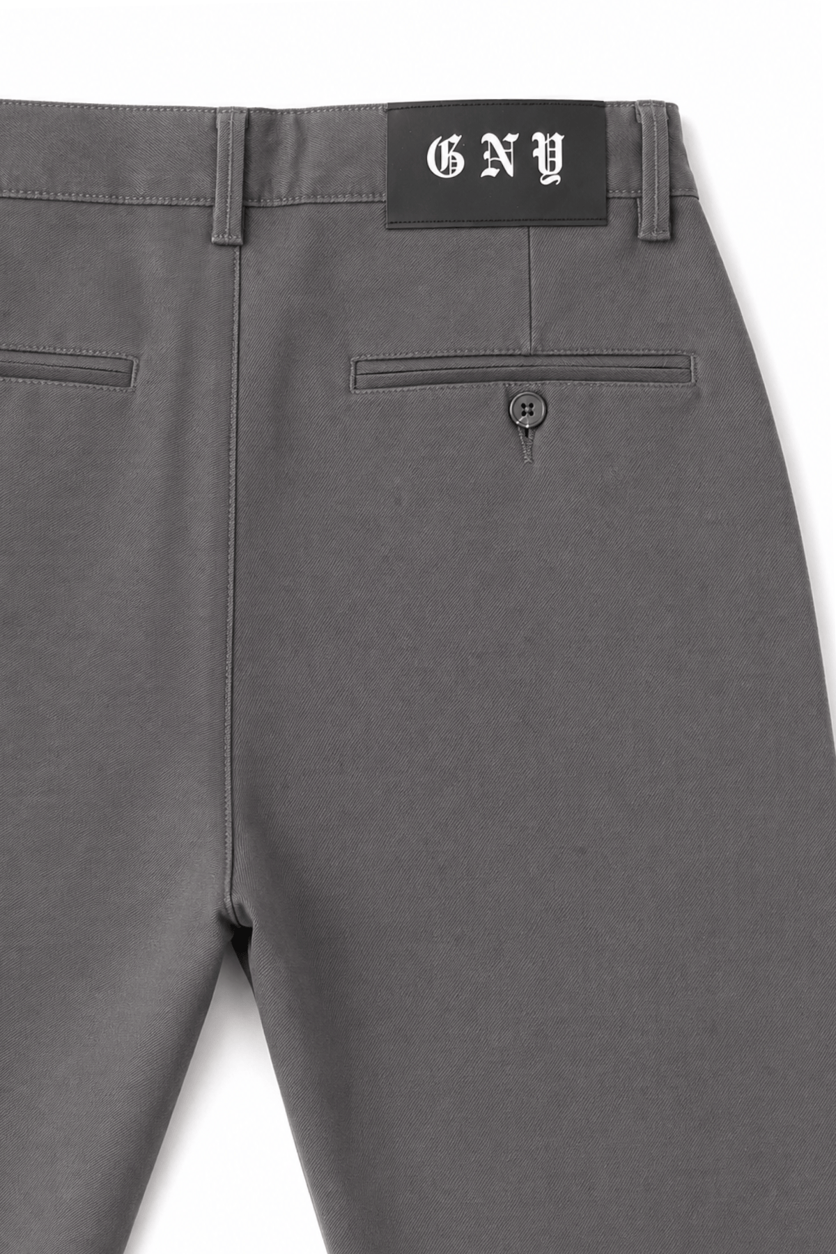 Men’s Grey Tailored Fit Dress Pants by Gerardo New York (GNY) Back View