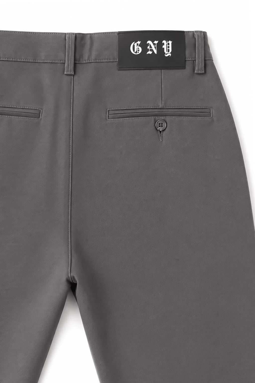 Men's Grey Tailored Slim Fit Dress Pants Back View