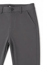 Men's Grey Tailored Slim Fit Dress Pants  Front Waist Detail