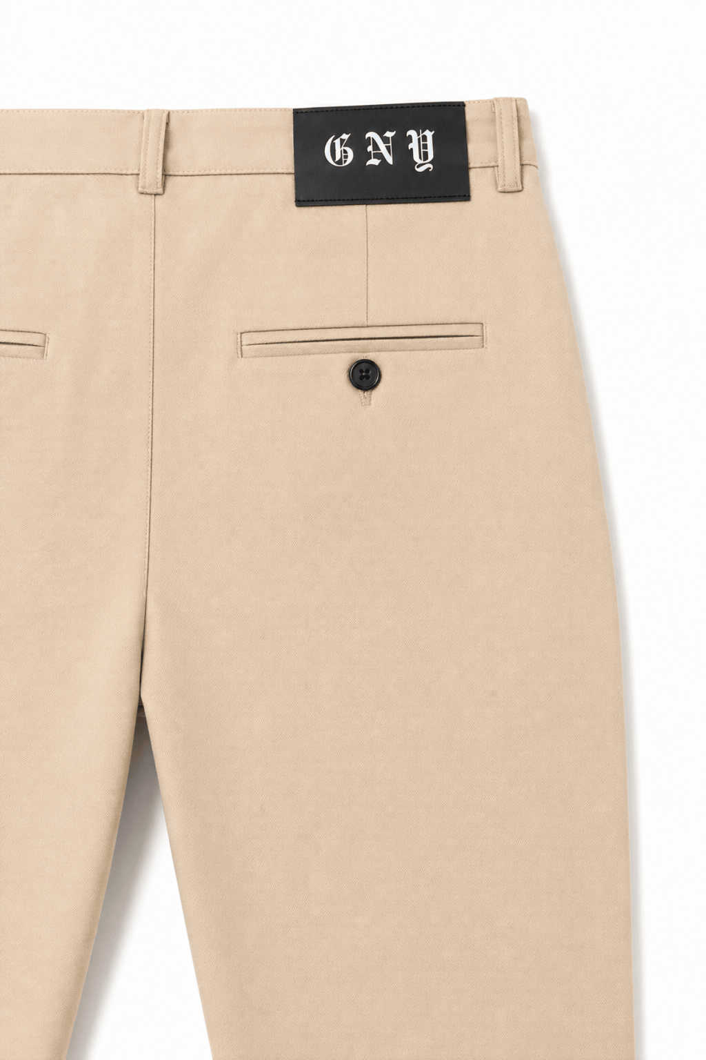 Men’s Khaki Tailored Fit Dress Pants by Gerardo New York (GNY) Back View