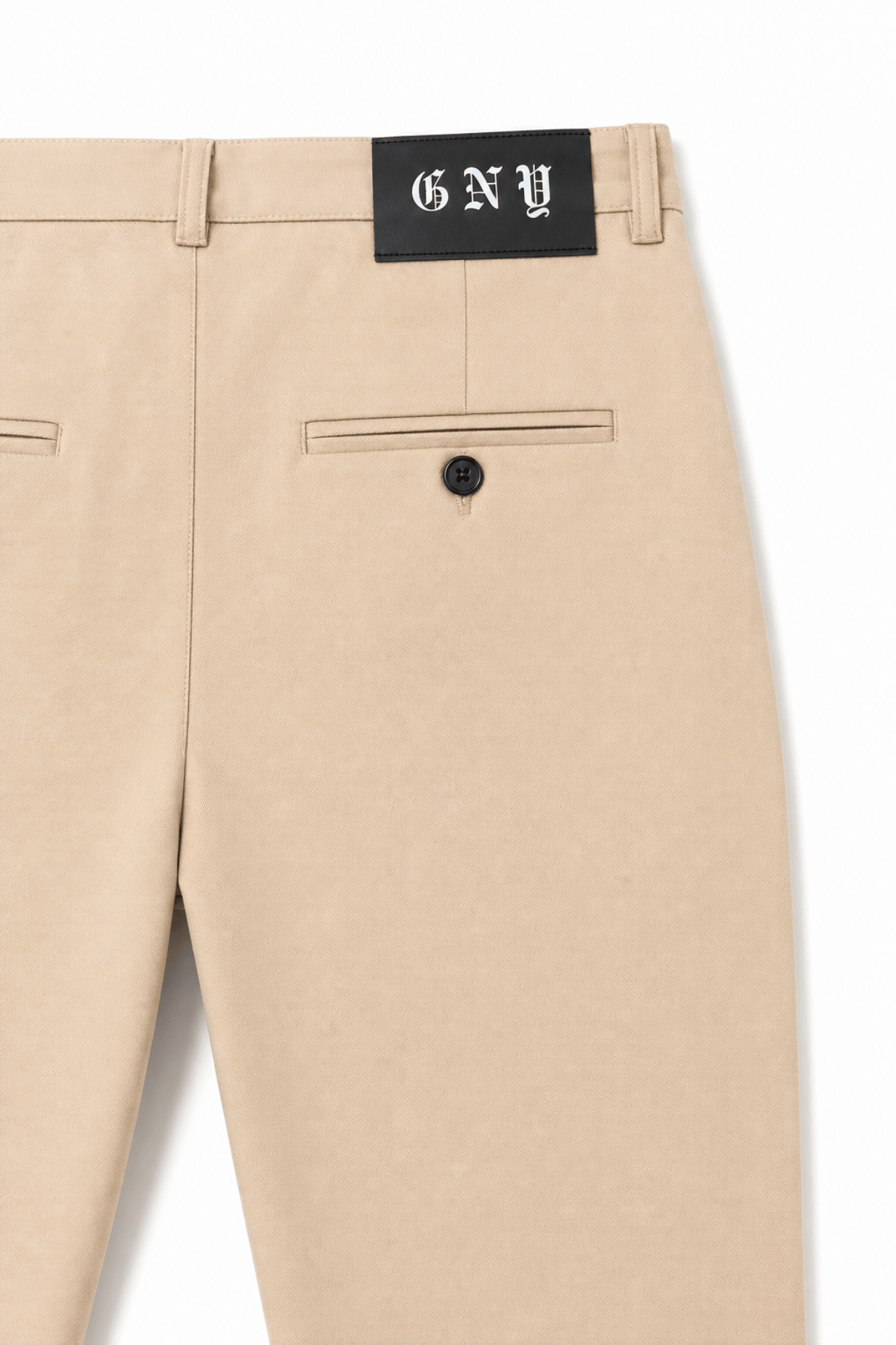 Men’s Khaki Tailored Fit Dress Pants by Gerardo New York (GNY) Back View