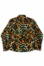 Men's Leopard Print Tailored Fit Satin Dress Shirt Viridian Leopard by Gerardo New York (GNY) Back