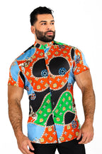 Men's Luxury Chain Print Dress Shirt Tailored Fit Crown Circuit