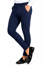 Men's Navy Blue Pleated Dress Pants Empire