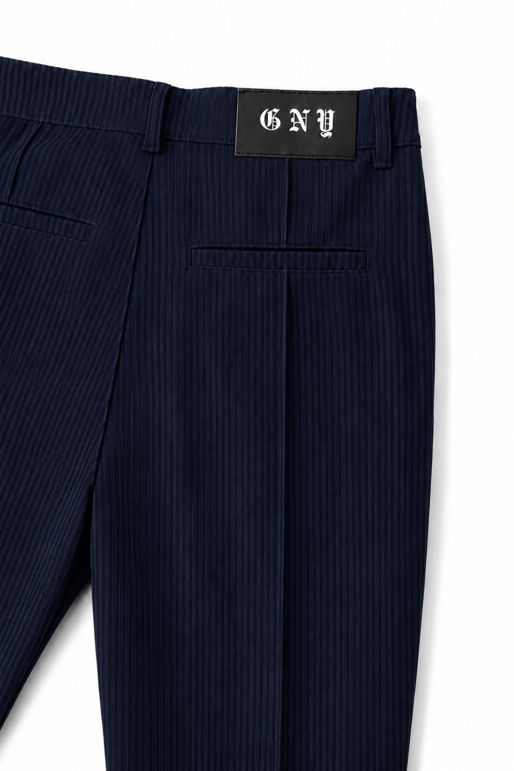 Men's Navy Blue Pleated Dress Pants Empire Back Lay