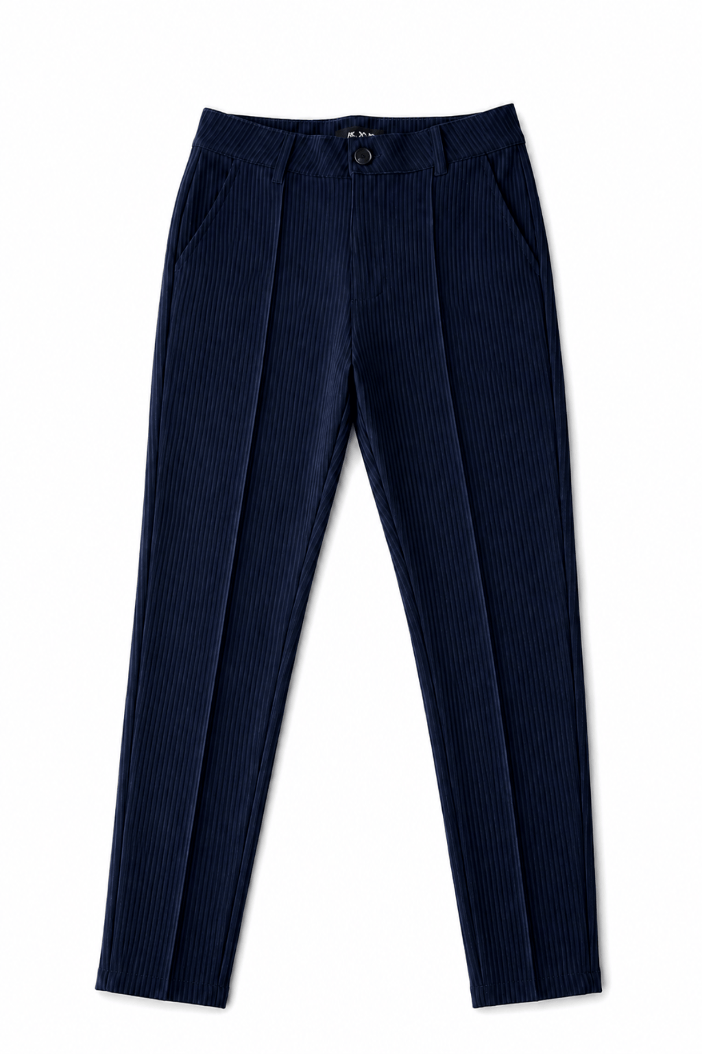 Men's Navy Blue Pleated Dress Pants Empire Flat Lay