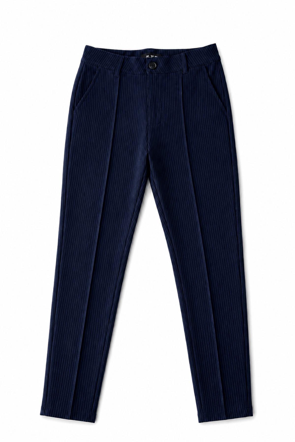 Men's Navy Blue Pleated Dress Pants Empire Flat Lay