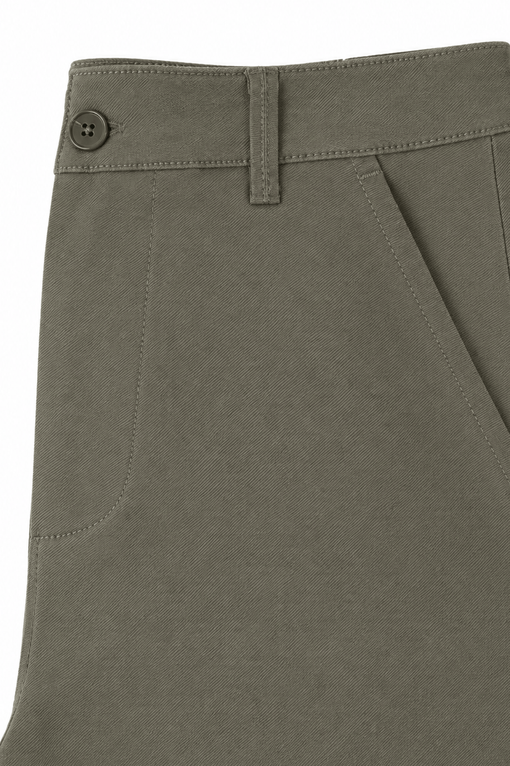 Men’s Olive Green Tailored Fit Dress Pants by Gerardo New York (GNY) Full Waist Close Up View
