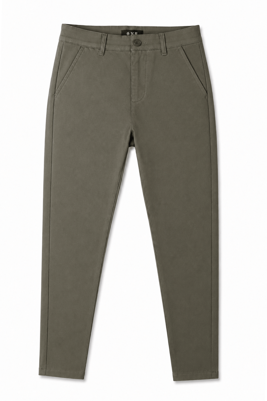 Men’s Olive Green Tailored Fit Dress Pants by Gerardo New York (GNY) Front Full View