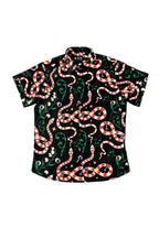 Men's Red Snake Print Dress Shirt Tailored Fit Crimson Serpent Front Lay