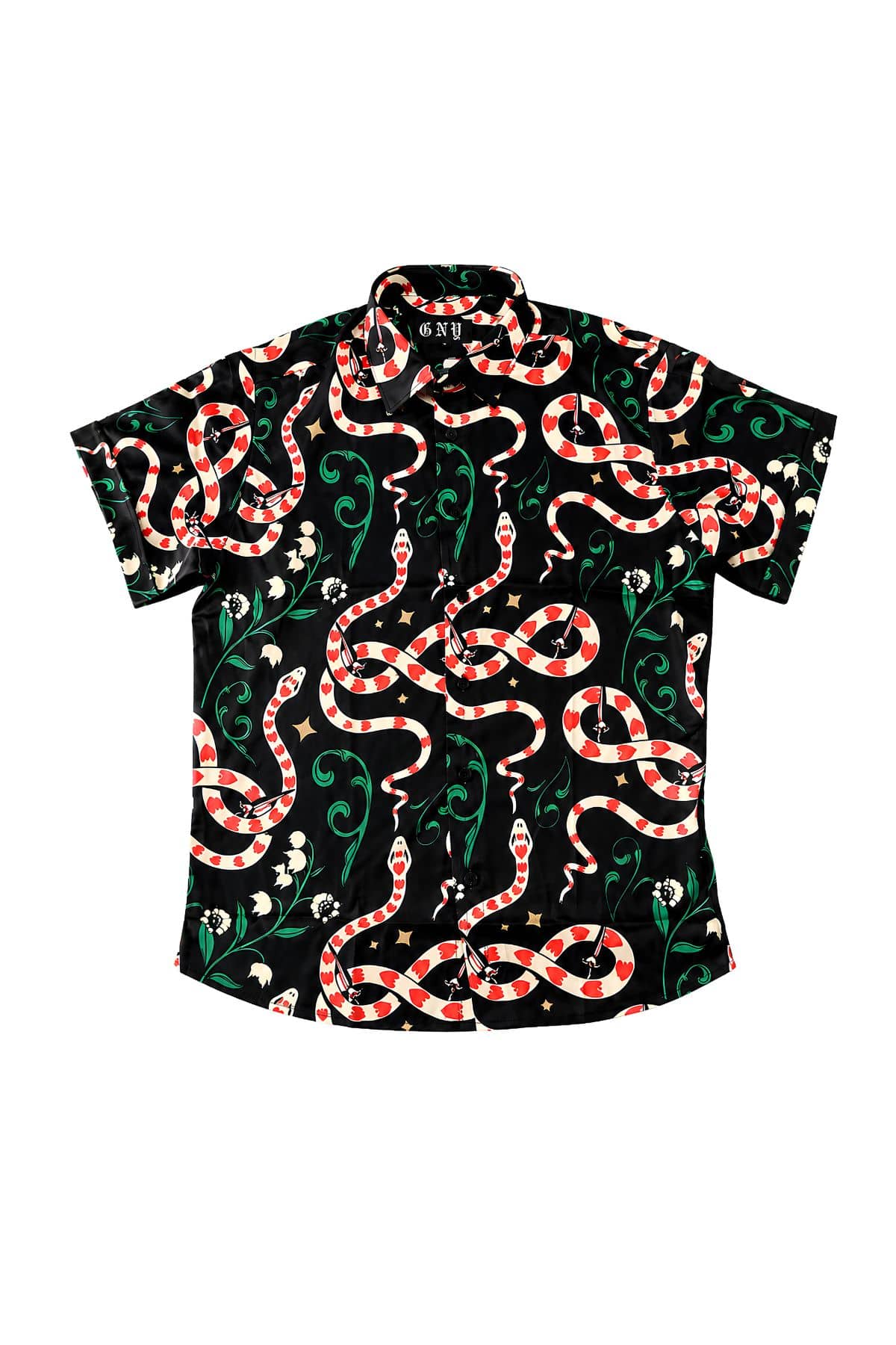 Men's Red Snake Print Dress Shirt Tailored Fit Crimson Serpent Front Lay