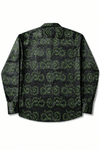 Men's Snake Print Tailored Fit Satin Dress Shirt  Midnight Serpent by Gerardo New York (GNY) Back View
