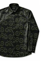 Men's Snake Print Tailored Fit Satin Dress Shirt  Midnight Serpent by Gerardo New York (GNY) Front View 1