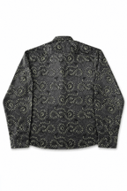 Men's Snake Print Tailored Fit Satin Dress Shirt  Midnight Serpent by Gerardo New York (GNY) Back View