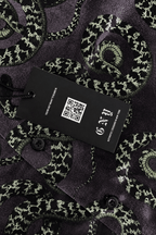 Men's Snake Print Tailored Fit Satin Dress Shirt  Midnight Serpent by Gerardo New York (GNY) Hanging Tag