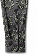 Men's Snake Print Tailored Fit Satin Dress Shirt  Midnight Serpent by Gerardo New York (GNY) Sleeve Detail