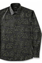 Men's Snake Print Tailored Fit Satin Dress Shirt  Midnight Serpent by Gerardo New York (GNY) Front View Left