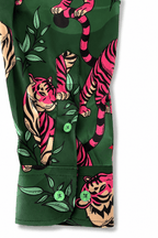 Men's Tiger Print Tailored Fit Satin Dress Shirt Soft Predator by Gerardo New York (GNY) Sleeve Detail