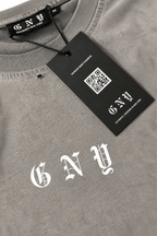 Men’s Vintage Washed Distressed Grey Tank Top Fracture By Gerardo New York (GNY) Hanging Tag View