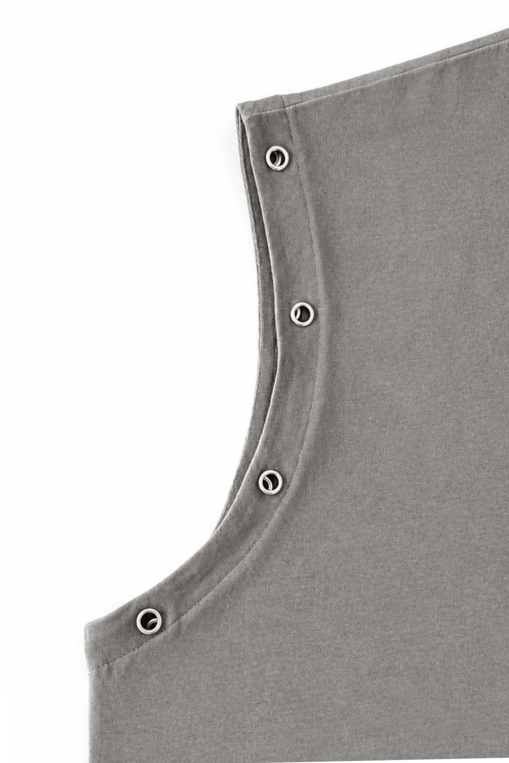 Men’s Vintage Washed Distressed Grey Tank Top Fracture By Gerardo New York (GNY) Sleeve Detail View