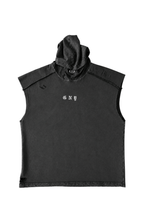 Men’s Washed Black Hooded Sleeveless Tank Weightless