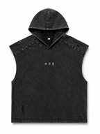 Men’s Washed Black Hooded Sleeveless Tank Weightless |by Gerardo New York (GNY)