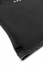Men’s Washed Black Hooded Sleeveless Tank Weightless by Gerardo New York (GNY) Bottom Right Distressed Detail