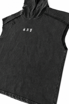 Men’s Washed Black Hooded Sleeveless Tank Weightless by Gerardo New York (GNY) Font Angle View