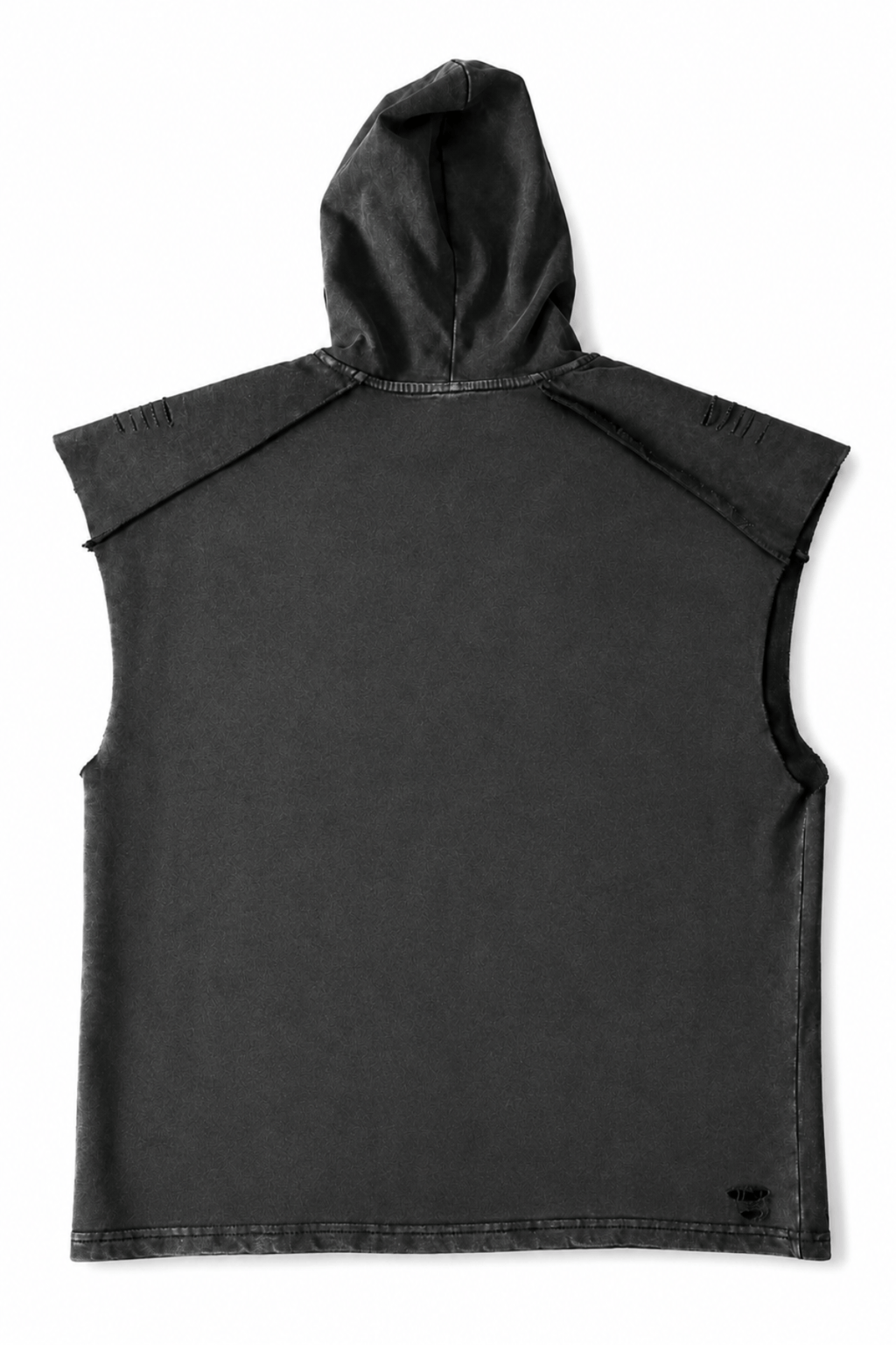 Men’s Washed Black Hooded Sleeveless Tank Weightless by Gerardo New York (GNY) Back View