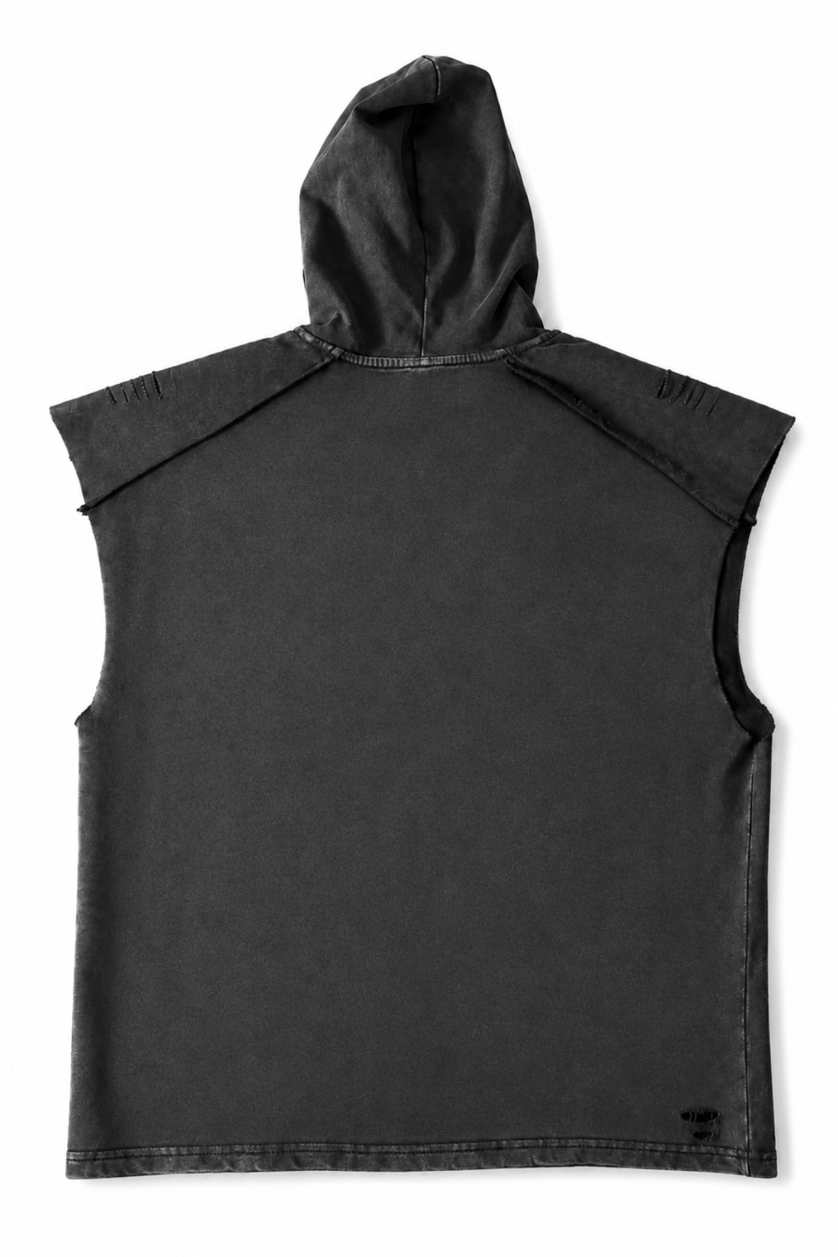 Men’s Washed Black Hooded Sleeveless Tank Weightless by Gerardo New York (GNY) Back View