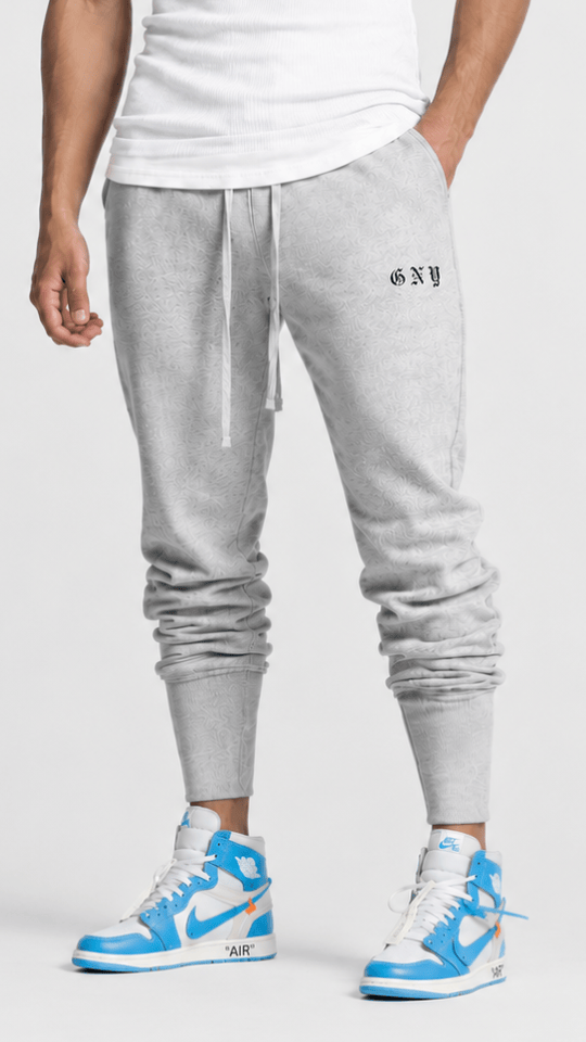 Men's Grey Slim Fit Essential Jogger by Gerardo New York (GNY)