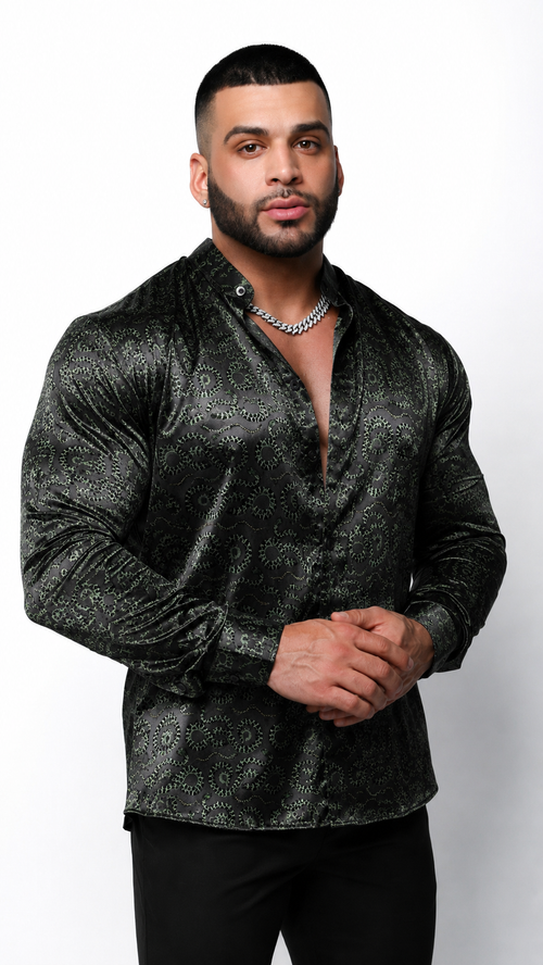Midnight Serpent - Satin Dress Shirt - Gerardo New York