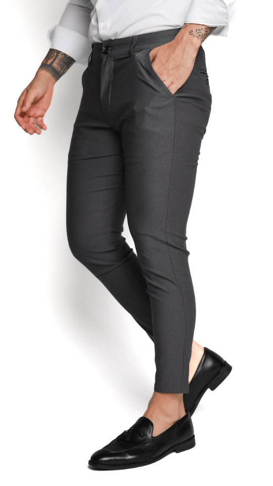 Men’s Grey Tailored Fit Dress Pants by Gerardo New York (GNY)