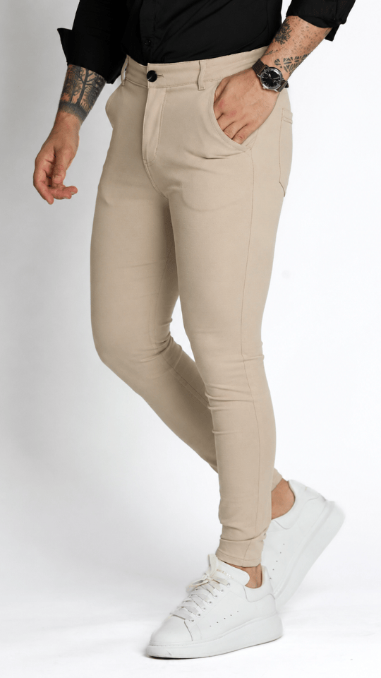 Men’s Khaki Tailored Fit Dress Pants by Gerardo New York (GNY)